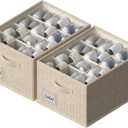 FHSQX 2 Pack Shoe Organizer for Closet,Fits up to 24 Pairs,Fabric Shoe Storage Bins,Large Shoe Box Storage Containers with Bottom Support for Shoes (Beige, (16.5 * 12.6 * 9.5) x1)