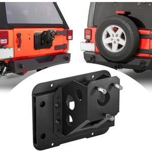 SUORTO Adjustable Spare Tire Carrier Compatible with 2007-2018 Jeep Wrangler JK JKU Unlimited 2/4 Doors Heavy Duty Spare Tire Holder Spare Wheel Carrier up to 40 inches Rack Mount Elevation