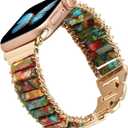 Bracelet Bands Compatible with Apple Watch Band 38/40/41mm,Women Natural Stone Handmade Healing Bead Ethnic Boho Strap Yoga Jewelry Wristband for iWatch 9 8 7 6 5 4 3 2 SE Ultra