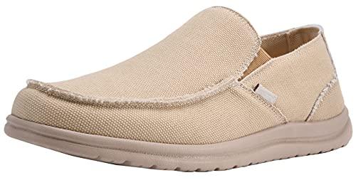 Mens Canvas Shoes Slip On Loafers Deck Shoes Walking Lightweight Causal Slip-ons 45