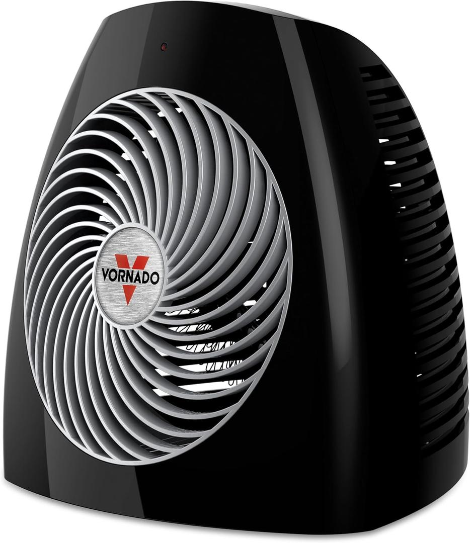 Vornado MVH (2025) Space Heater, 3 Heat Settings, Adjustable Thermostat, Tip-Over Protection, Auto Safety Shut-Off System, Indoor Use, Whole Room Heating, Black, Medium