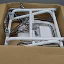 Drive Medical 12455 Adjustable Height Stool with Back and Arms White