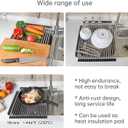 Large Telescopic Drain Rack Roll Up Rack Heat-Resistant Dish Drainer Kitchen Sink Rack Over the Sink Dish Drying Rack Stainless Steel Dish Rack (18 Tube 21.25''x12.79'')