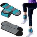 Gaiam Wrist and Ankle Weights, Wearable Bracelet to Strengthen, Tone & Sculpt, Adjustable Ankle Weights for Women & Men for Yoga, Dance, Pilates, Barre, Cardio, Home & Gym Use (5 LB, Soft Teal)