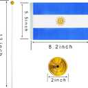 WXTWK 12 Pack Argentina Flag Argentine Desk Flag Small Mini Argentine Table Flags With Stand Base,Home Office Festival Events Celebration Decorations