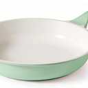 SENSARTE Nonstick Ceramic Frying Pan 9.5-Inch, Healthy Non Toxic Skillet, Induction Compatible Omelet Pan with Heat Resistant Handle, PFAS-Free (Mint Green)