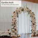 8.3 Ft H x 4.6 Ft W Metal Pergola Arbor for Various Climbing Plant Wedding Garden Arch Bridal Party Decoration Wide Arbor (Dark Green)