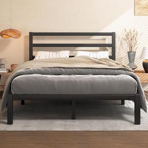 Queen Metal Platform Bed Frame with Headboard, Stable & Noiseless, Black
Queen Size Bed Frame, Underbed Storage Space, Strong Metal Slats Support, Easy Assembly, No Box Spring Needed