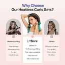 LitBear Heatless Curls Overnight, 2 Sizes of Soft Hair Rollers for Women with Bonnet to Sleep In, No Heat Hair Curlers Set with Scrunchies and Clips, for Long and Medium Hair (Green)