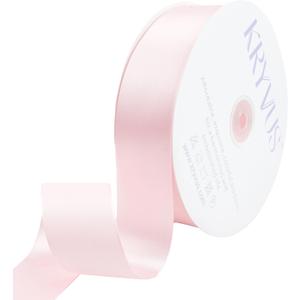 Baby Pink Satin Ribbon 1-1/2 inch X Continuous 100 Yards, Single Face Polyester Ribbon Perfect for Gift Wrapping, Flower Bouquet, Valentines Day Decor, Wedding Decor, Crafts, Bow Making, Sewing