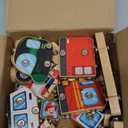 Emergency Vehicles 3D Puzzle Toy, HUZU Rescue Squad Wooden Snap Button Connection Building Blocks for Kids 3-8, Fire Truck Ambulance Police Car Helicopter Montessori Gifts for Preschool Children