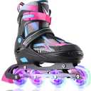 Adjustable Inline Skates for Girls and Boys, Roller Skates with All Light Up Wheels Size: Medium - Big Kid
