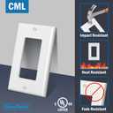 CML Decorator Wall Plates, 50 Pack Electrical Outlet Receptacle Covers, 1-Gang Switch Plates, Standard Size 2.76 x 4.5, Impact Resistant, UL Listed, White, Contractor Pack