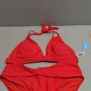 Womens Two Piece Bathing Suit - Push Up Bikini Set Full Coverage Swimsuit Halter Swimwear 2025 (Large, Red)