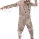 EraSpooky Halloween Mummy Costume Child Horror Fancy Dress Kids Egypt Costume, M