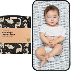KeaBabies Portable Diaper Changing Pad, Easy Wipe Clean - Foldable Waterproof Baby Changing Mat for Diaper Bag, Compact, Lightweight, 25x13 Newborn, Infant, Baby Changer Travel Essential (Dino Ridge)