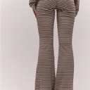 Verdusa Women's Fold Over Pants Leggings Striped Flare Pants Bell Bottoms Casual (M)