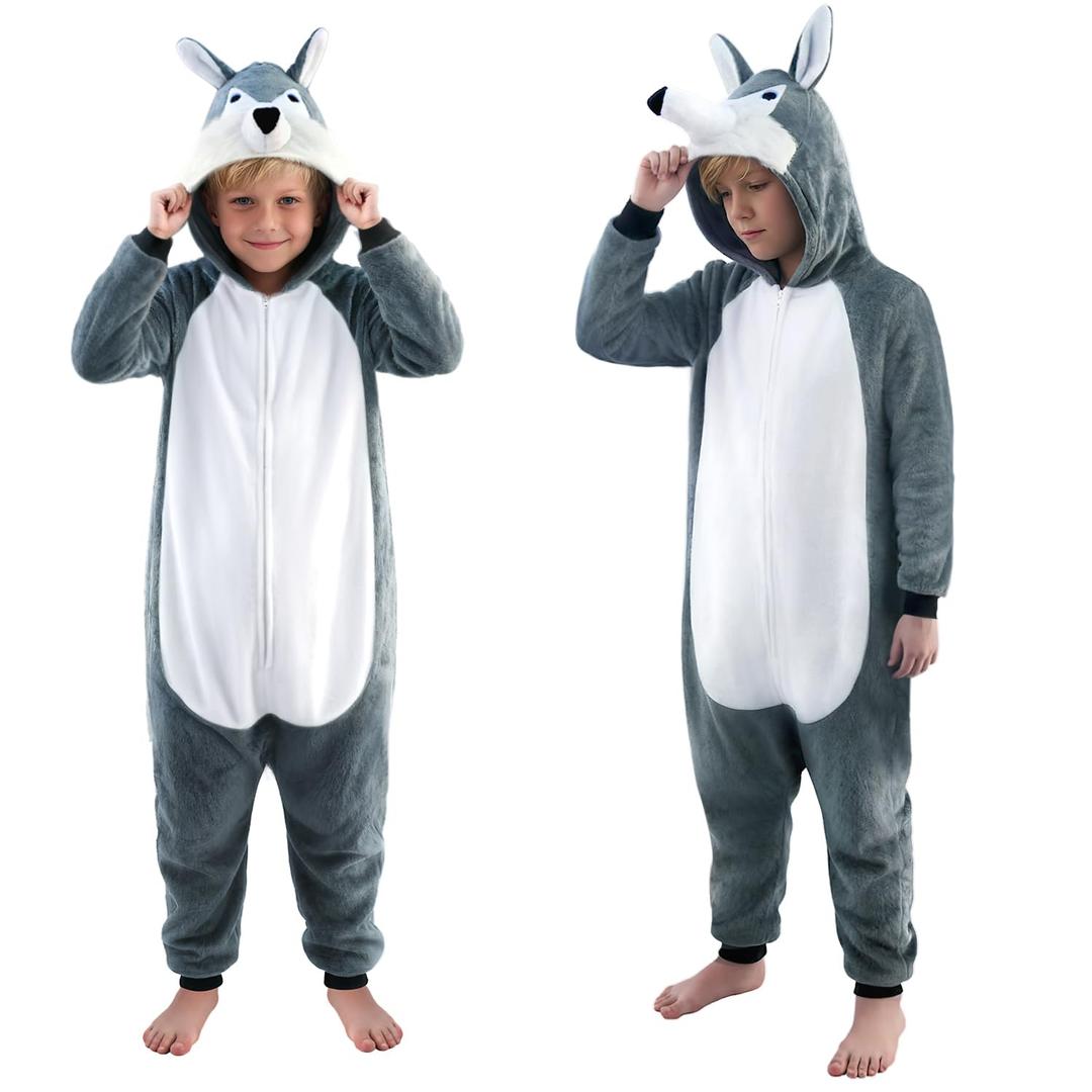 Nabobs Unisex Animal Onesie Costume, Flannel Halloween Cosplay Costume - Homewear Animal Outfit. 140 Size