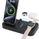 4 in 1 Charging Station for Oura Ring Gen 3 Charger (Oura Ring Charger NOT Included), 15W Fast Magnetic Charger for iPhone, Apple Watch, AirPods, Wireless Charger for Samsung Galaxy