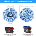 [ 5 Pack ]Mop Heads Replacements, Spin Mop Replacement Head Deep Cleaning Machine Washable and Easy-to-Replace,Spin Mop Refill Replacement Head 100% Microfiber,Mop Head Compatible with O Ceda EasyWrin