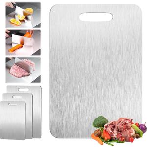 Titanium Cutting Board, 100% Pure Titanium Cutting Board for Kitchen, Non Stick, Double Sided & Food-Grade Stainless Steel Cutting Boards for Home Cooking, 1 Piece