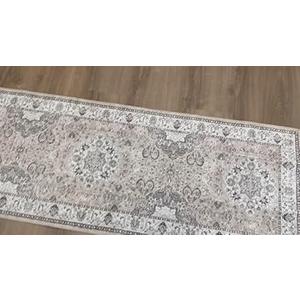 2'×4' Washable Area Rugs for Living Room: Non Slip Vintage Brown Rug, Large Soft Stain Resistant Indoor Floor Carpets for Bedroom Dining Room Farmhouse Nursery Home Office