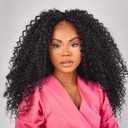 Leeven Pre Looped Micro Kinky Curly crochet Hair 12 Inch 8 Packs Black Micro Curly Braiding Hair For Mini Passion Twist (1B#)