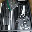 Huuger Night Stand with Charger Station and LED Lights, 2 Drawer Nightstand, Bed Side Table with Open Shelf, End Table, Fabric Dresser for Bedroom, Black (11.8"D x 15.7"W x 23.6"H2 Drawers)