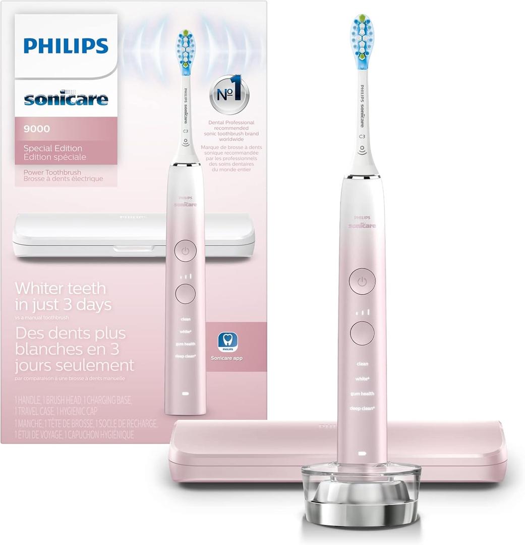 Philips Sonicare 9000 Special Edition Rechargeable Toothbrush, Pink/White, HX9911/90