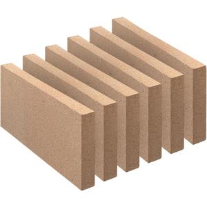 Firebricks, Food Grade Clay fire Bricks, 3000F Size 9 x 4-1/2 x 3/4, Insulating 0.75" Thick Clay Firebricks Replacement for Wood Stoves, Fireplaces, Fire Pit, Kiln, Pizza Oven, 6 Pack
