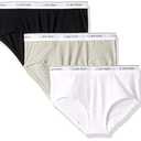 Calvin Klein Girls Modern Cotton Hipster Underwear, MultiPack Heather Grey, Classic White, Black - 3 Pack, Medium Size 7/8
