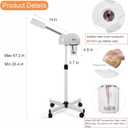 Professional Facial Steamer with Hot Mist Function, Stand Facial Steamer On Wheels, Height Adjustable & 360 Rotatable Nozzle, Use at Home & Salon SPA