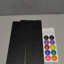 Metal Magnetic Strips with Adhesive Backing Memo Strip Black Magnet Bulletin Board with 12 Colorful Magnet for Wall Kitchen Office (4 Pcs, 2 x 12 Inch)