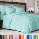 Duvet Cover King Size Set - Extra Soft King Duvet Cover 104" x 90" with 2 Pillow Shams - Hotel Luxury, Easy Care & Fade Free w/ Zipper Closures & Ties - All Season, Comfy, Cozy & Breathable (Spa Blue)