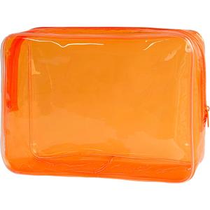 Waterproof PVC Makeup Bag - Leakproof Cosmetic Organizer for Travel Toiletry Storage 9.847.092.36 Inch for Women & Men (Orange)