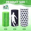 Mindsoft Set of 3 Soccer Spandex Cylinder Stand Covers for Party, Football Flexible Cylinder Pedestal Covers, Dessert Tables Display for Sport Themed Birthday Party Wedding Backdrop Decor(Soccer)