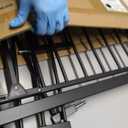 keny 29.7"-46" Baby Gate for Stairs, Auto Close Dog Gates for Doorways, Pressured Mounted No Drilling Pet Gate Extra Wide, One-Hand Opening Dual Lock Stair Gate, Indoor Kids Necessities, Black