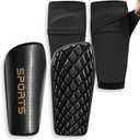 Soccer Shin Guards for Kids Youth Adults - Shin Pads and Sleeves with Optimized Insert Pocket for Boys Girls Men Women for Football Games - Protective Soccer Equipment (X-Large ( 5'7" - 6'3" Tall ), Black)