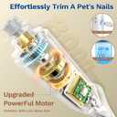 2-in-1 Dog & Cat Nail Clipper with Grinder - Dual Highlight LED Reduce Over-Trimming, Long Battery Cordless USB-C Rechargeable, Safety Lock & Catcher Cap, Quiet Home Grooming for Small Large Pets