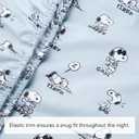 Berkshire Blanket Peanuts Kids Sheet Set Queen Size - 4 Pieces,Cute Character Snoopy Printed Soft Microfiber Bed Sheets,Peanuts Different Emotion Murky Blue