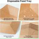 Disposable Kraft Paper Food Trays 5lb 100 Count, Oil Leak Proof Paper Food Boats & Hot Dog Trays, Disposable Serving Boats for Gameday, BBQ, Party, Burgers, Tacos, Fries