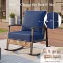 Outdoor Chair Cushion, 19 x 19 Inch Water&Fade Resistant Patio Furniture Chair Cushions, 4'' Thick Patio Loveseat Couch Seat Cushion with Handle Straps, Navy Blue