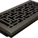 2 x Precision Flow 4"x14" Steel Floor Register - Oriental Design, Metallic Bronze Finish - Premium Home Vent Covers, Durable & Decorative - Fits 4"x14" Duct Openings, Easy Installation