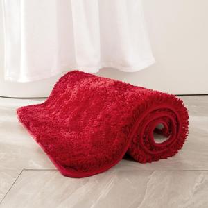 MIULEE Red Bathroom Rugs, Soft Large Absorbent Microfiber Bath Rugs Non Slip Quick Dry Fluffy Bath Mats for Bathroom Floor Tub Showers, Machine Washable, 24x36 Inch