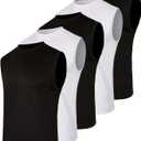 Real Essentials 5 Pack: Men's Mesh Active Athletic Tech Tank Top - Workout & Training Activewear  (X-Large)