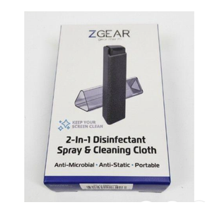 ZGEAR 2-In-1 Disinfectant Spray & Cleaning Cloth Anti-Microbial Anti-Static Portable