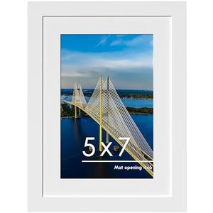 PEALSN 5x7 Picture Frame, Display Pictures 4 x 6 with Mat or 5 x 7 Without Mat for Wall Mounting Display, Photo Frames, White.