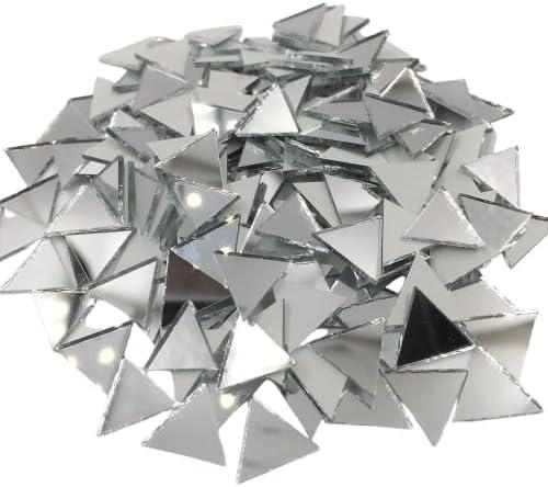 Mini Triangle Glass Mirrors for Embroidery Making Bracelet, Necklace,Jewelry, Embroidery Work, Art and Craft - 100 Pieces