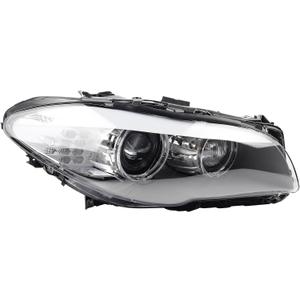 Dasbecan HID/Xenon w/AFS Type Headlight Compatible With 2011-2013 BMW 5 Series 528i 535i 550i M5 Right Passenger Side Housing Chrome Clear Headlight Assembly Replaces# 63117271908