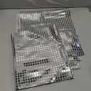 2 Pcs Glitter Disco Table Runner 12x71 Inch Disco Table Cloth Sequin Table Runners Disco Party Decorations Silver White Party Decorations for Disco Theme Parties Birthday Parties Table Cover